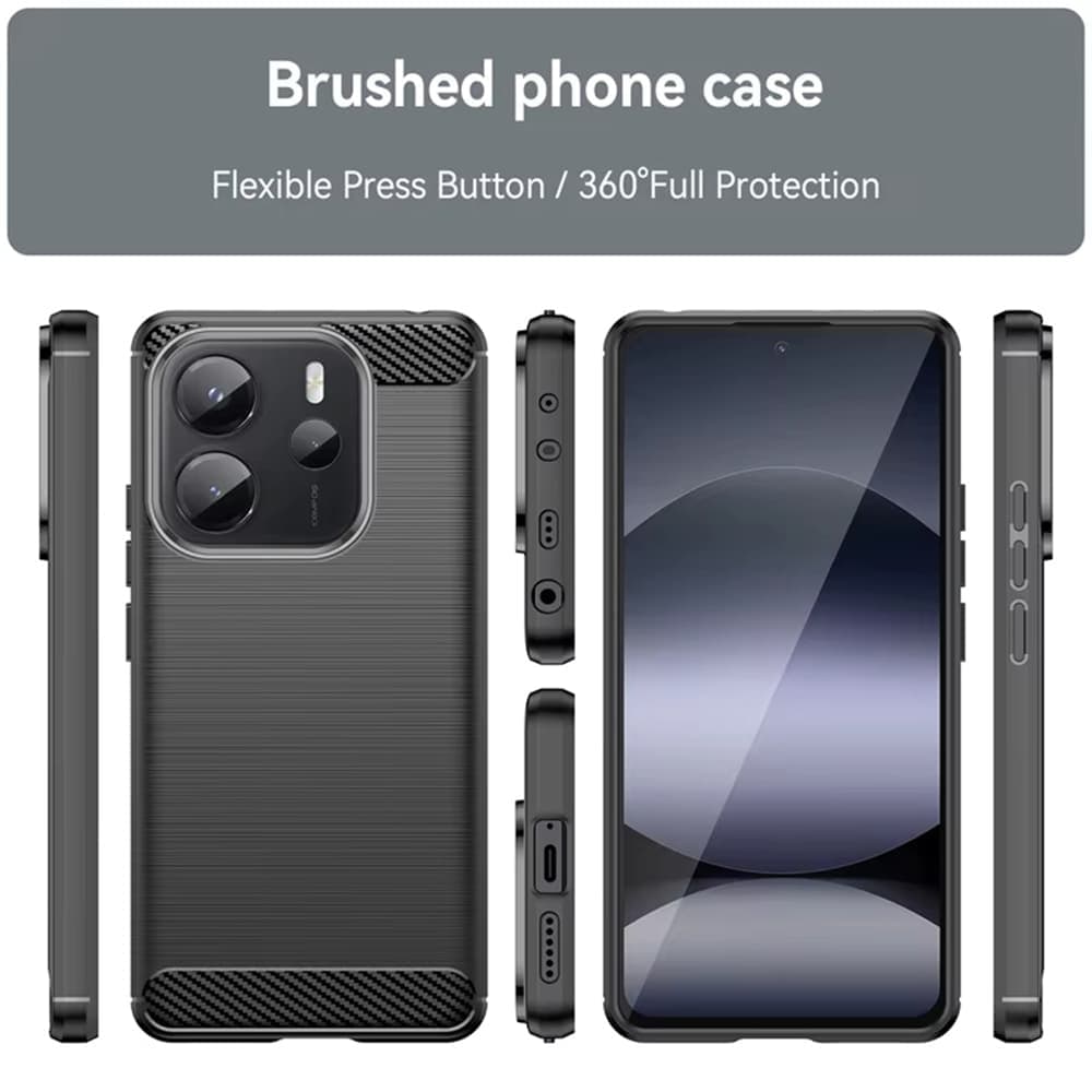 Techsuit Carbon Silicone - θήκη για Xiaomi Redmi Note 14 4G - Μπλε 7
