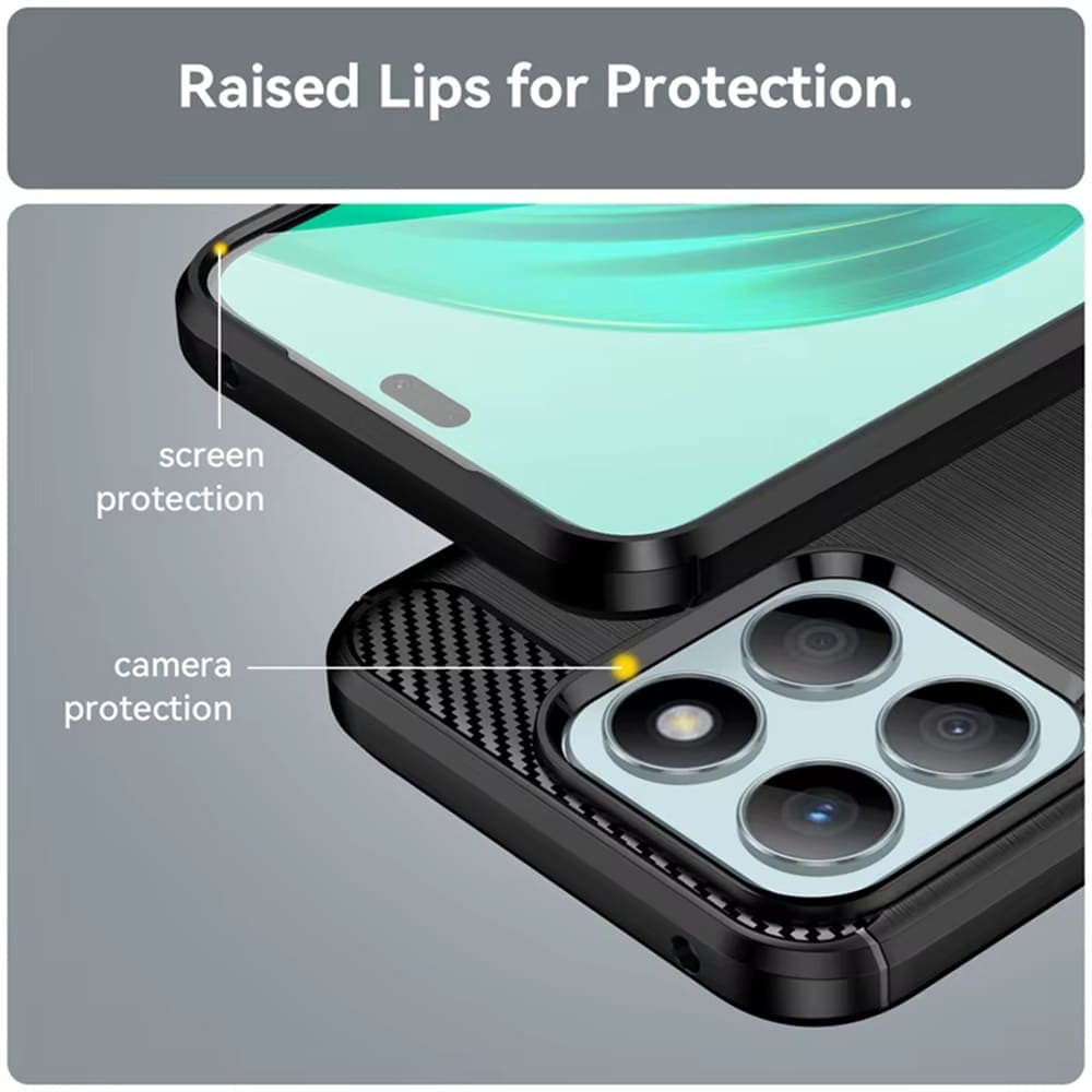 Techsuit Carbon Silicone - θήκη για Honor X8c - Μαύρο 6