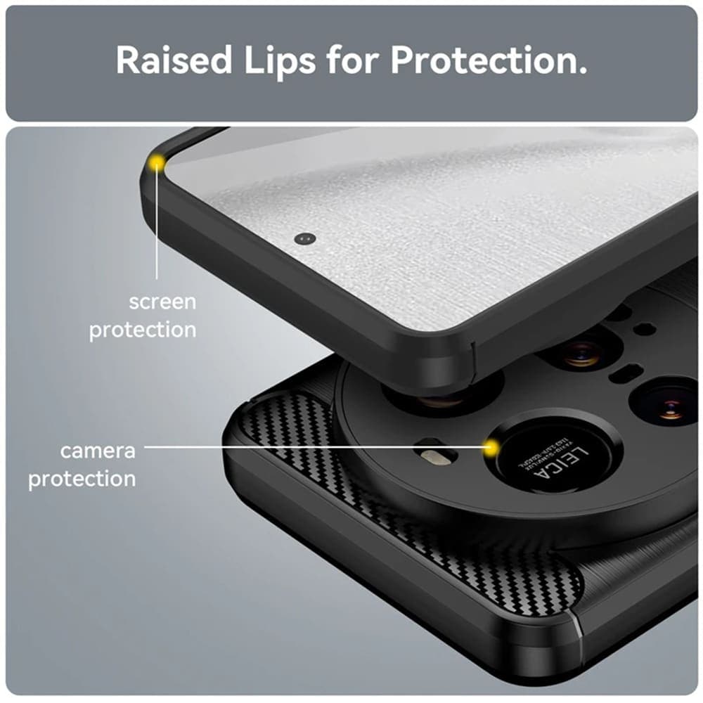 Techsuit Carbon Silicone - θήκη για Xiaomi 15 Ultra - Μαύρο 6