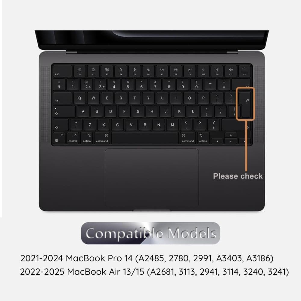 Techsuit - Κάλυμμα Πληκτρολογίου Premium PureTypeX (KC1) - Εξαιρετικά Λεπτό, για MacBook Pro 14 (2024-2021)/ Air 13/15 (2022-2025) - Διαφανές 7