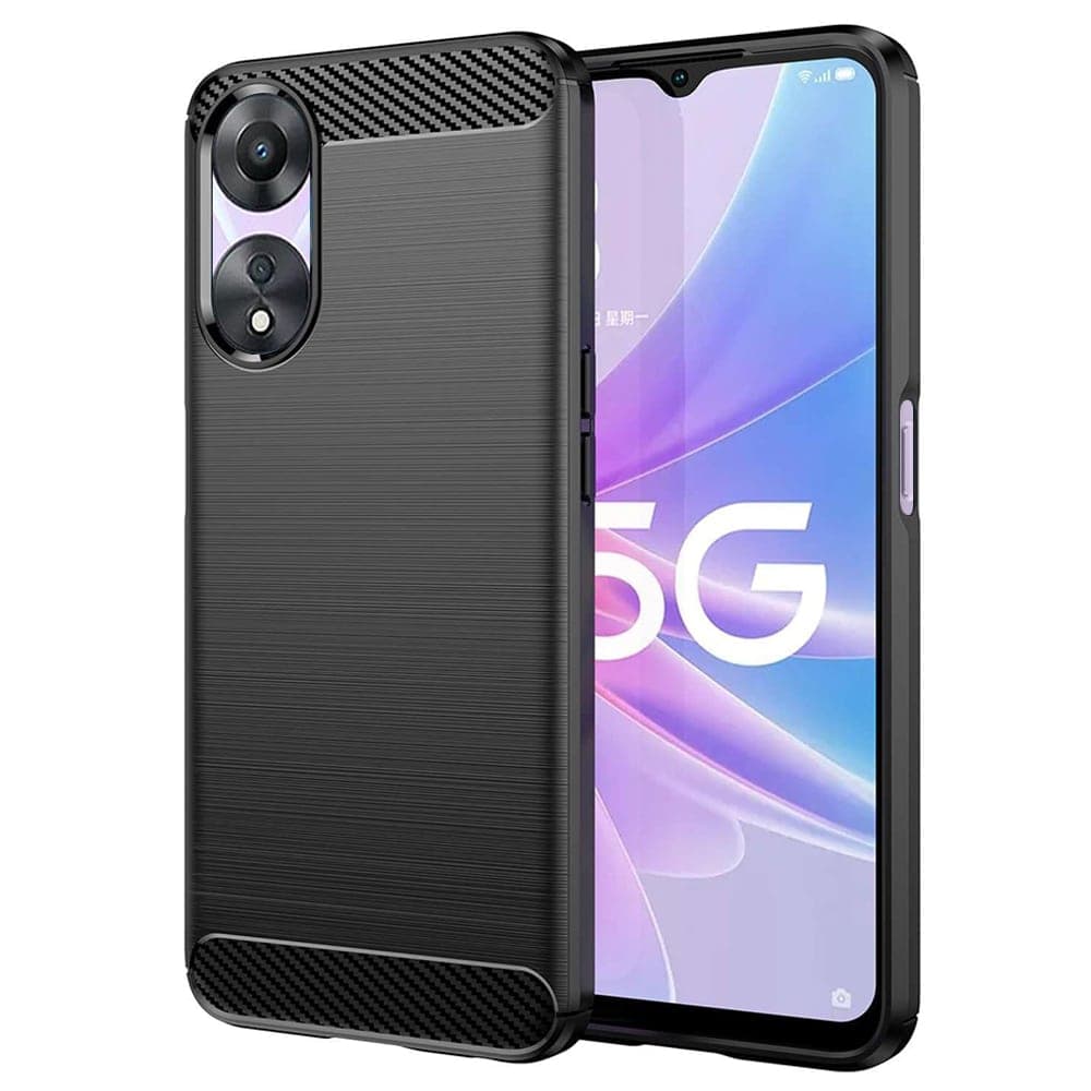 Techsuit Carbon Silicone - θήκη για Oppo A58 5G / A78 - Μαύρο