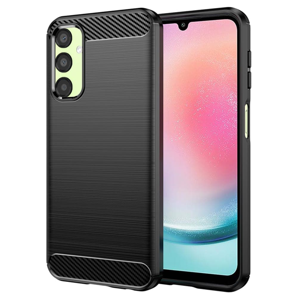 Techsuit Carbon Silicone - θήκη για Samsung Galaxy A24 - Μαύρο