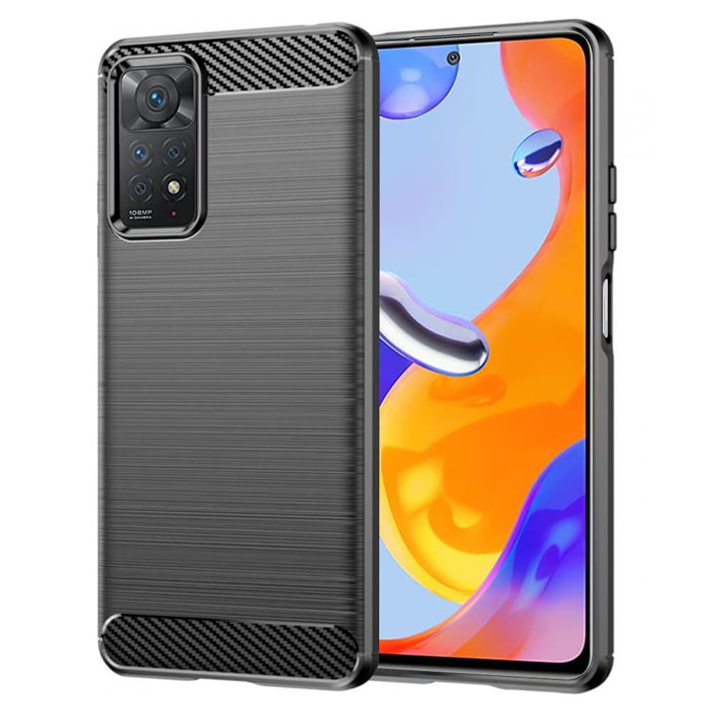 Techsuit Carbon Silicone - θήκη για Xiaomi Redmi Note 11 Pro 4G - Μαύρο