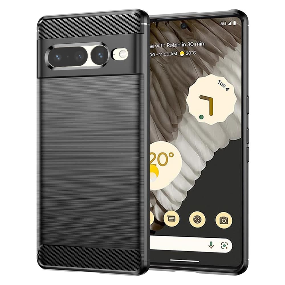 Techsuit Carbon Silicone - θήκη για Google Pixel 7 Pro - Μαύρο