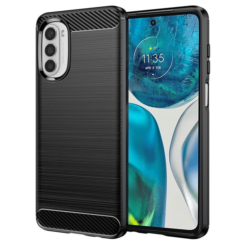 Techsuit Carbon Silicone - θήκη για Motorola Moto G52 - Μαύρο