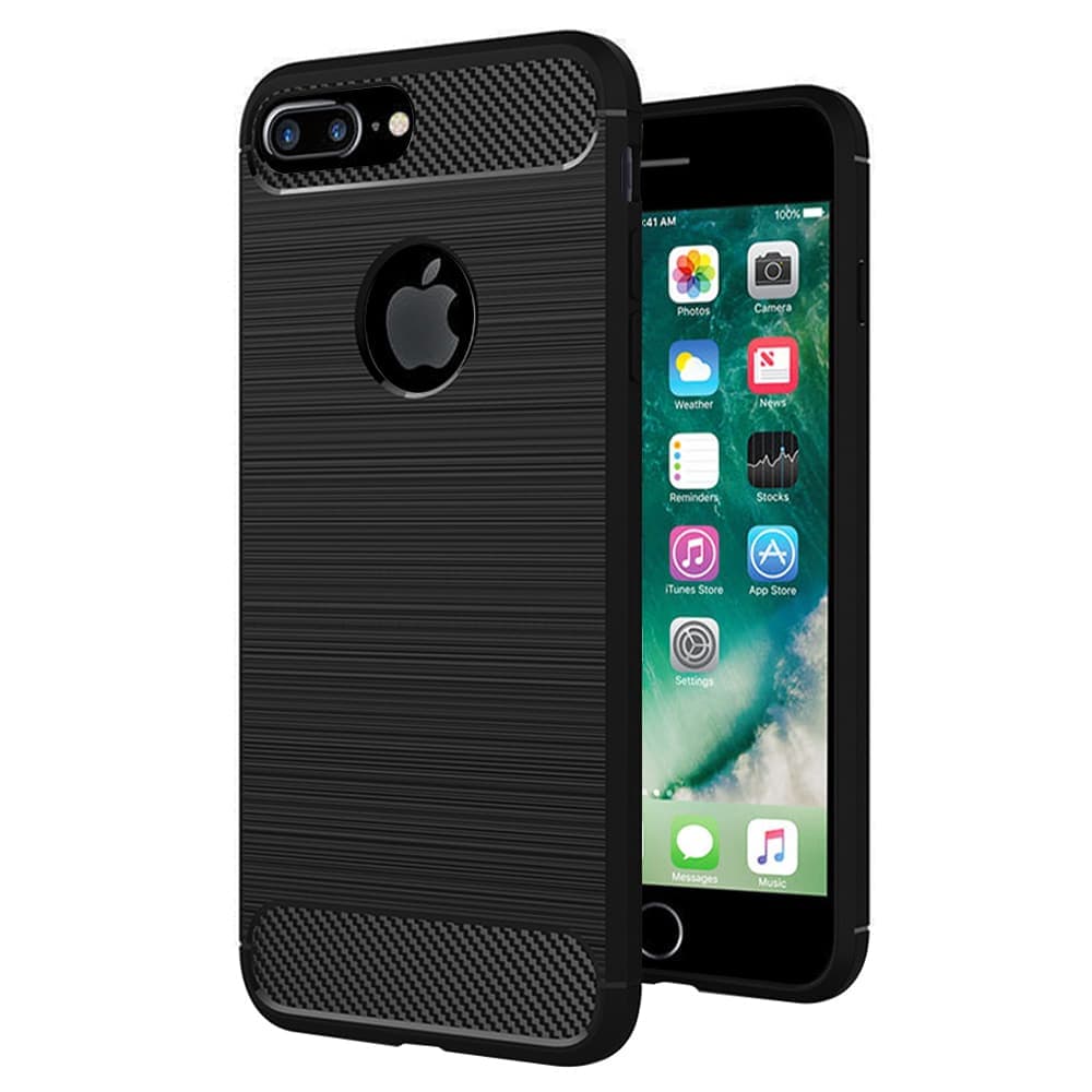 Techsuit Carbon Silicone - θήκη για Apple iPhone 7 Plus - Μαύρο