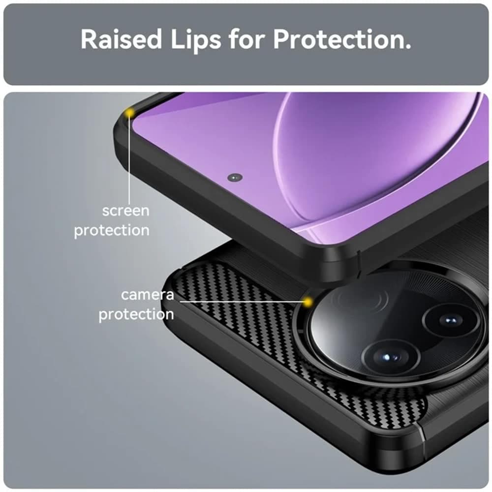 Techsuit Carbon Silicone - θήκη για Xiaomi Poco F7 Ultra - Μαύρο 6