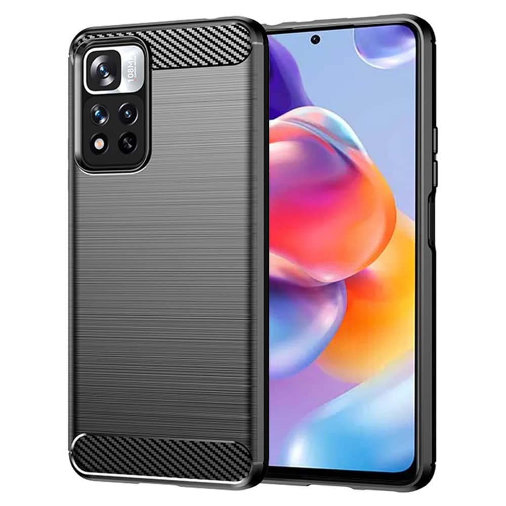 Techsuit Carbon Silicone - θήκη για Xiaomi Redmi Note 11 Pro+ 5G - Μαύρο