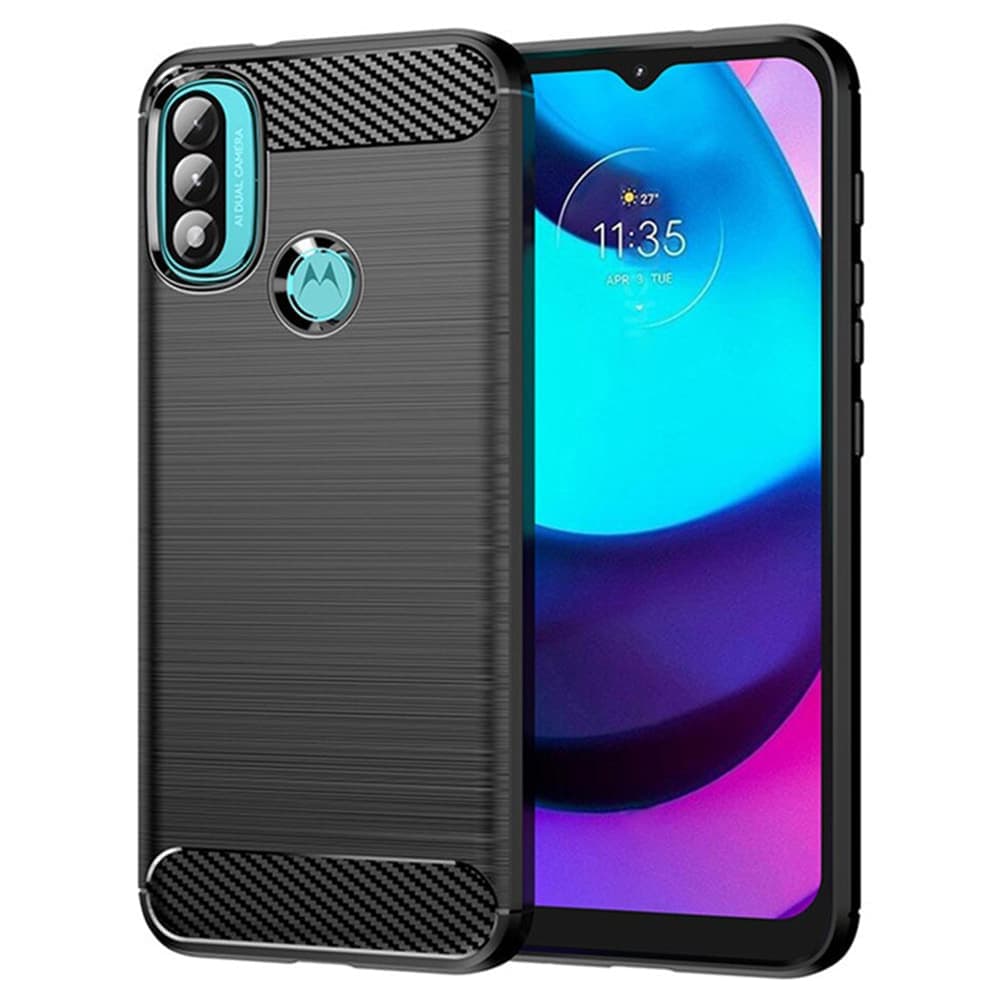 Techsuit Carbon Silicone - θήκη για Motorola Moto E20 - Μαύρο