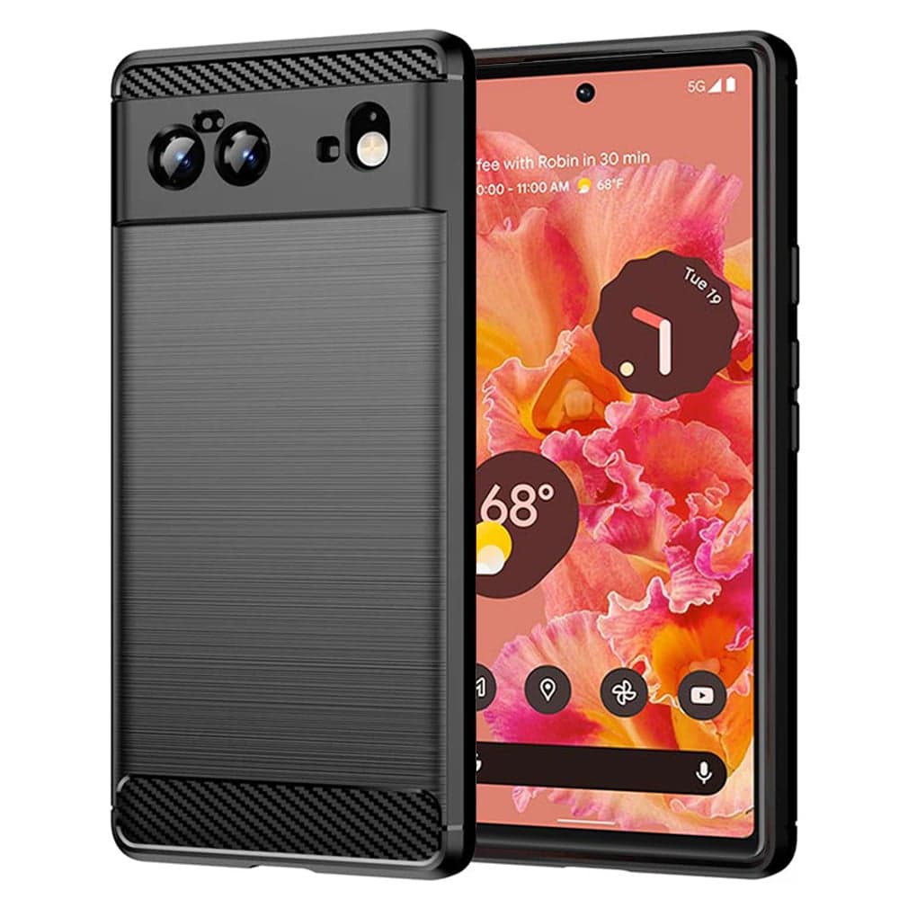 Techsuit Carbon Silicone - θήκη για Google Pixel 6 - Μαύρο