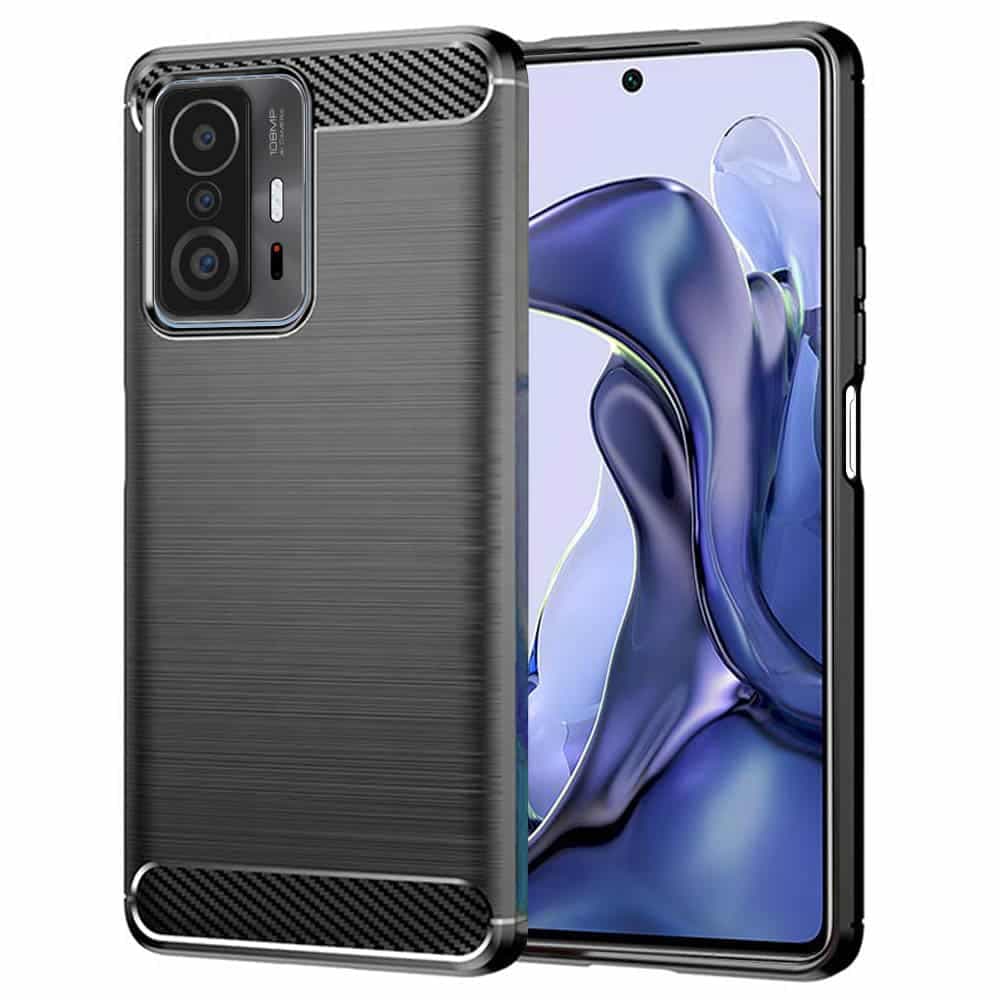 Techsuit Carbon Silicone - θήκη για Xiaomi 11T - Μαύρο