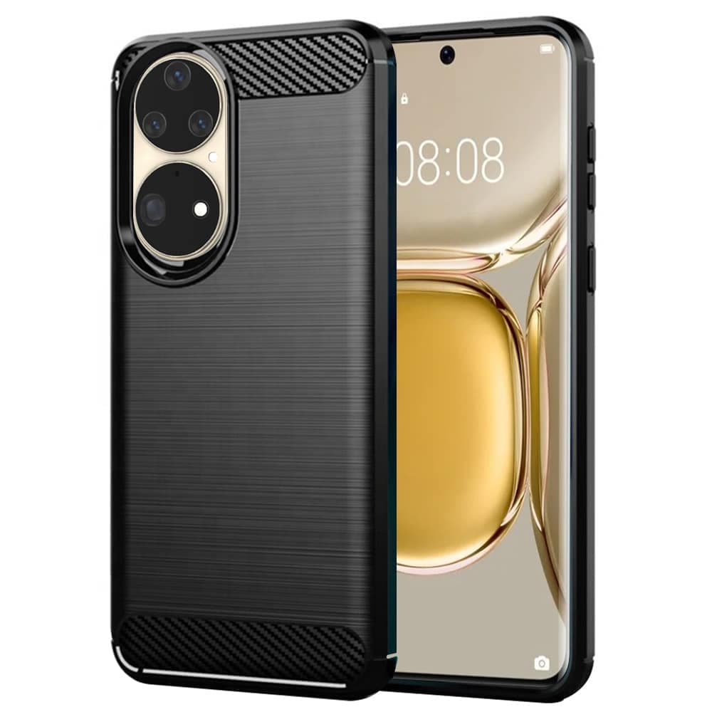 Techsuit Carbon Silicone - θήκη για Huawei P50 Pro - Μαύρο