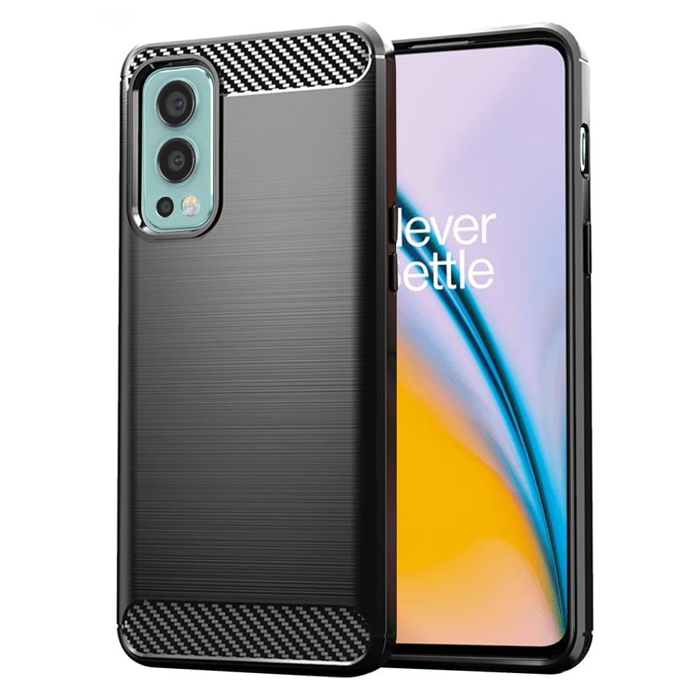 Techsuit Carbon Silicone - θήκη για Oneplus Nord 2 5G - Μαύρο