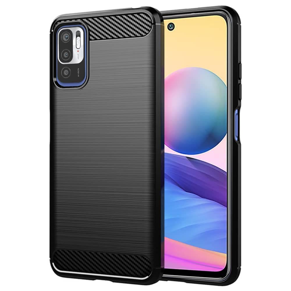 Techsuit Carbon Silicone - θήκη για Xiaomi Redmi Note 10 5G - Μαύρο