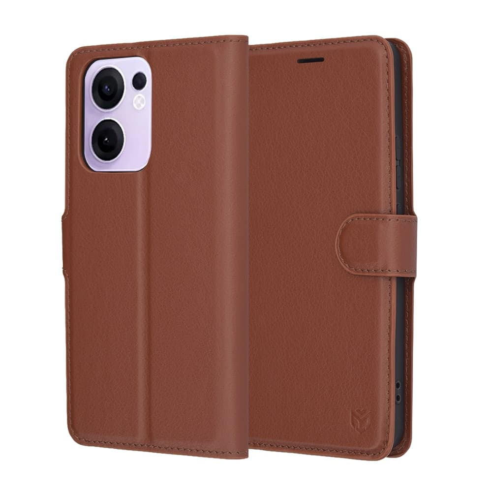 Techsuit Leather Folio - θήκη για Oppo Reno13 F 4G / - Καφέ