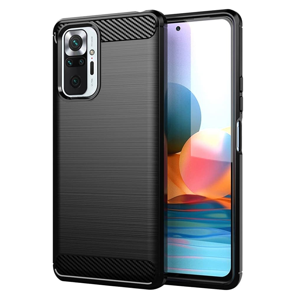 Techsuit Carbon Silicone - θήκη για Xiaomi Redmi Note 10 Pro - Μαύρο