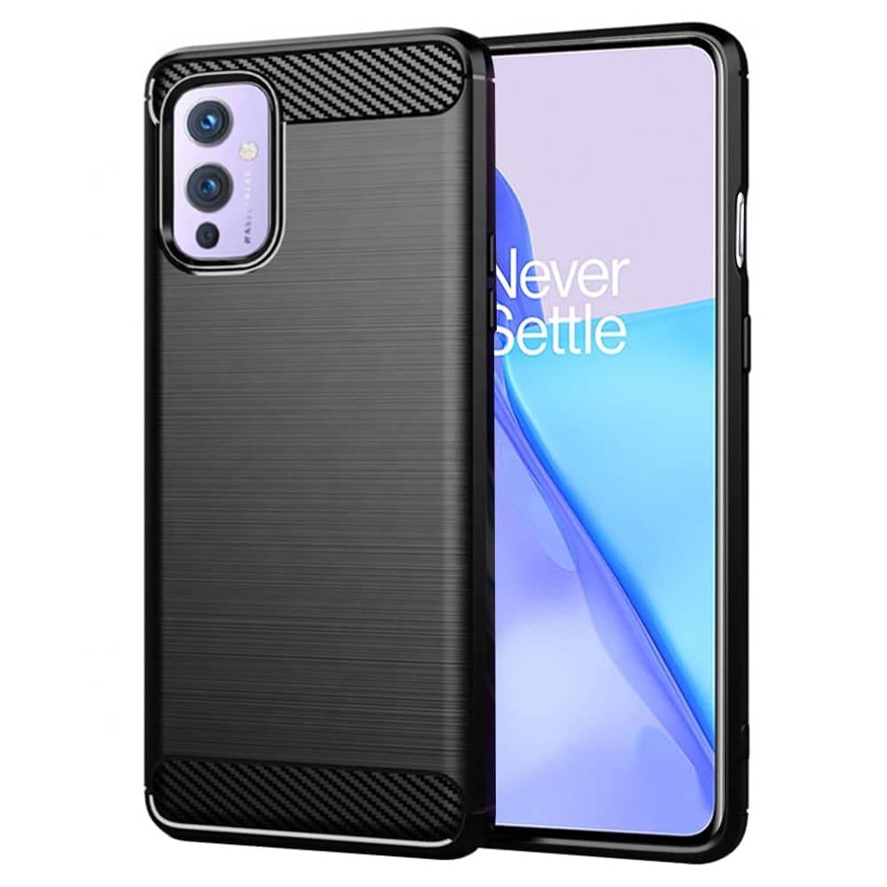 Techsuit Carbon Silicone - θήκη για Oneplus 9 - Μαύρο