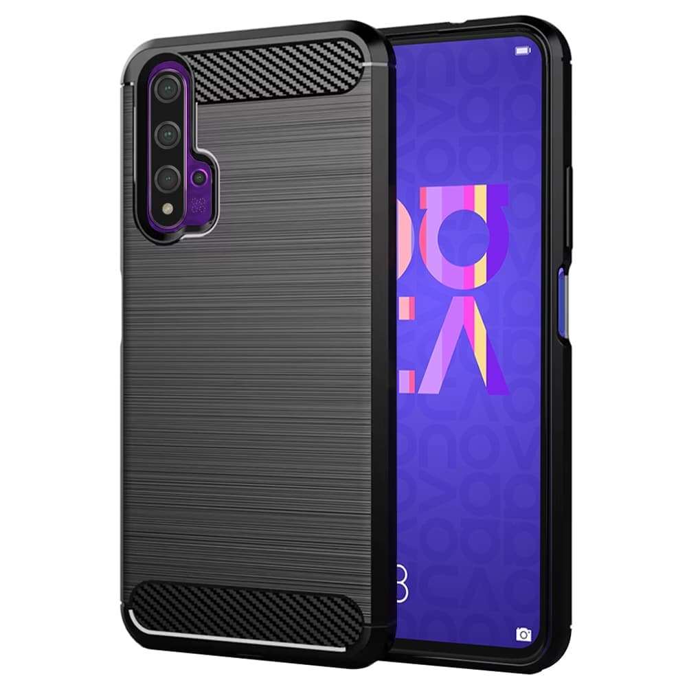 Techsuit Carbon Silicone - θήκη για Huawei nova 5T / Honor 20 - Μαύρο