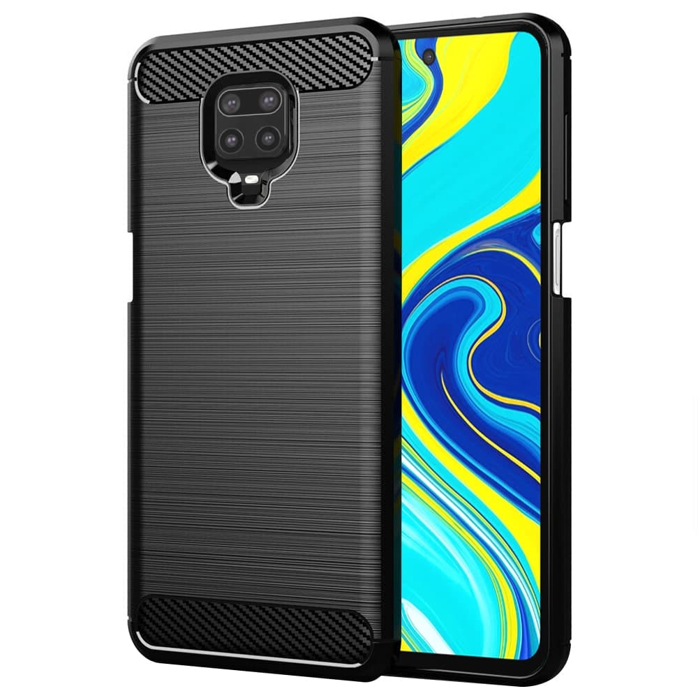 Techsuit Carbon Silicone - θήκη για Xiaomi Redmi Note 9S - Μαύρο