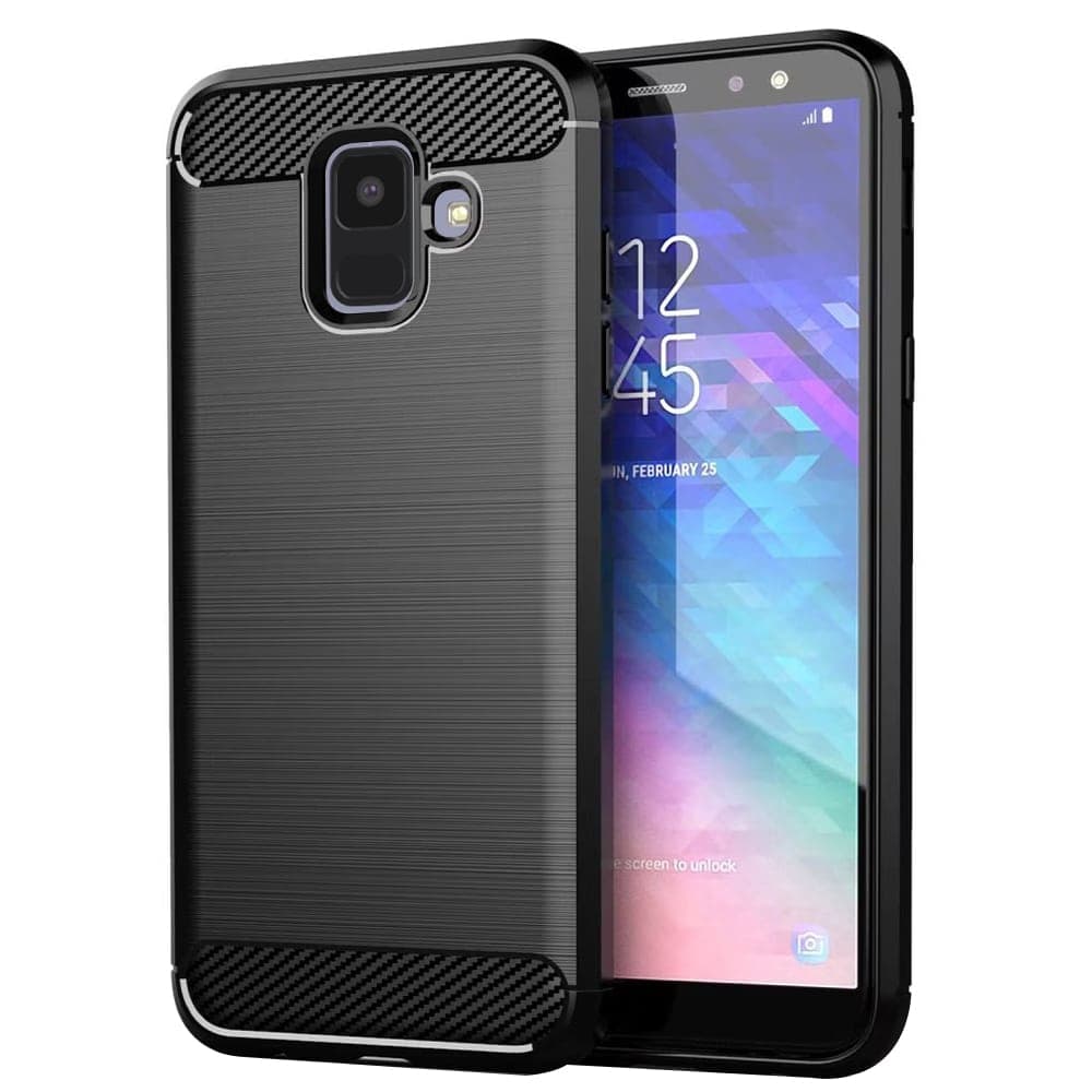 Techsuit Carbon Silicone - θήκη για Samsung Galaxy A6 (2018) - Μαύρο