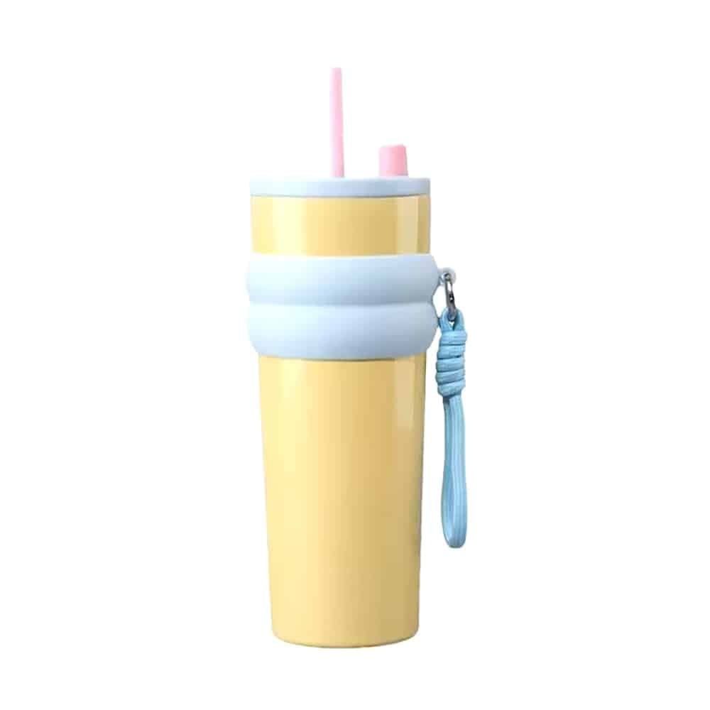 Techsuit θερμός από ανοξείδωτο χάλυβα, 710ml - κίτρινο