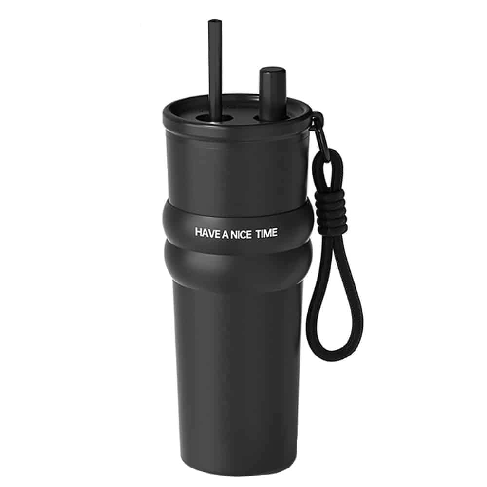 Techsuit θερμός από ανοξείδωτο ατσάλι, 710ml - Μαύρο