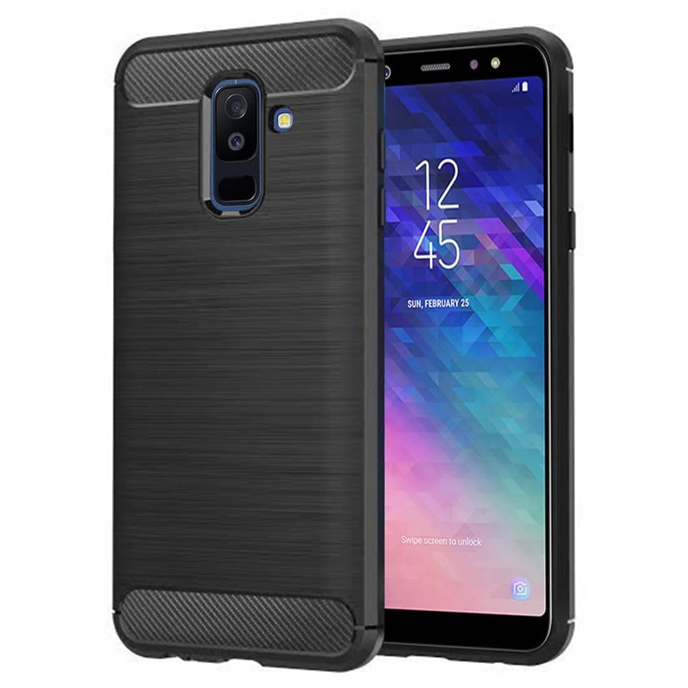 Techsuit Carbon Silicone - θήκη για Samsung Galaxy A6+ (2018) - Μαύρο