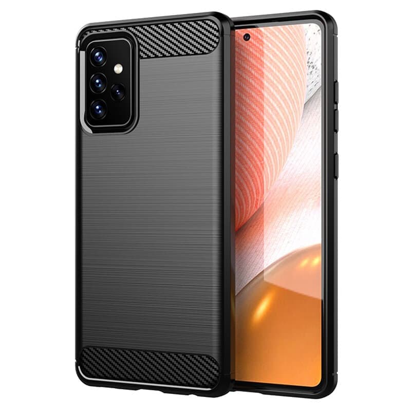 Techsuit Carbon Silicone - θήκη για Samsung Galaxy A72 - Μαύρο