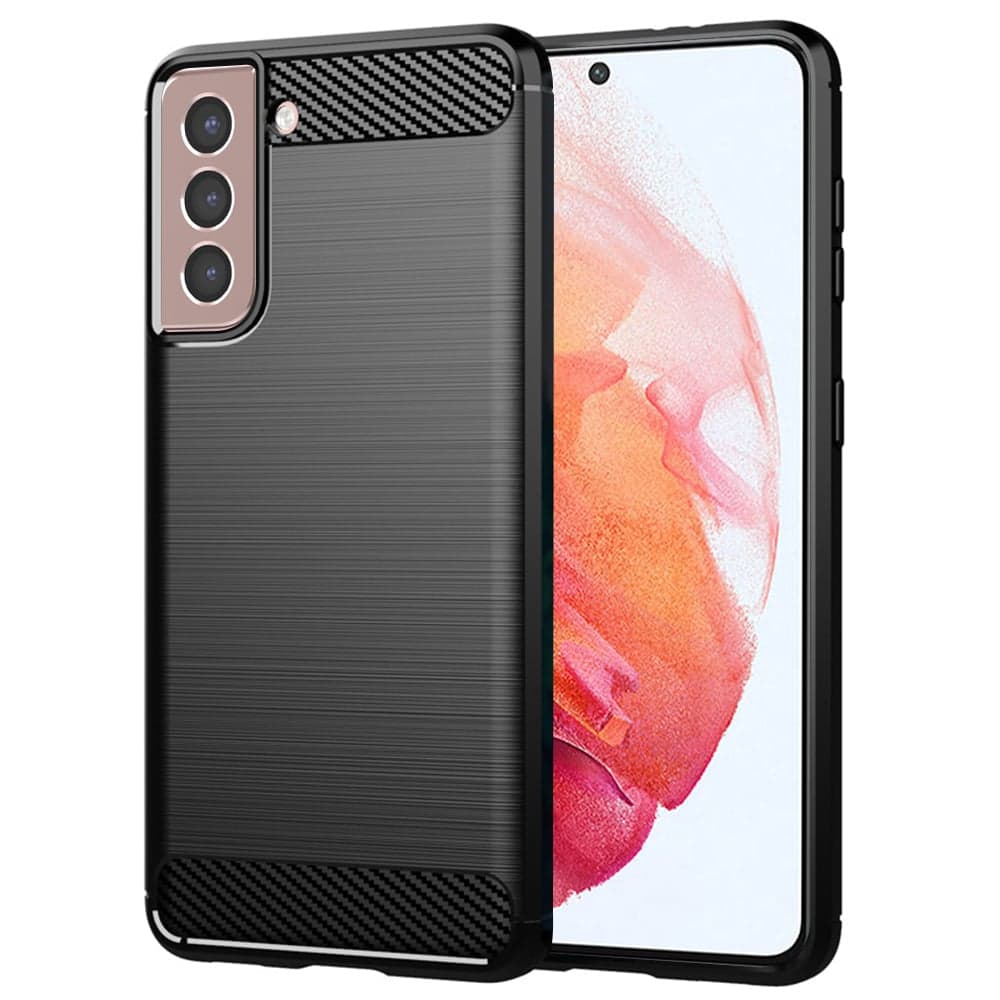 Techsuit Carbon Silicone - θήκη για Samsung Galaxy S21 - Μαύρο