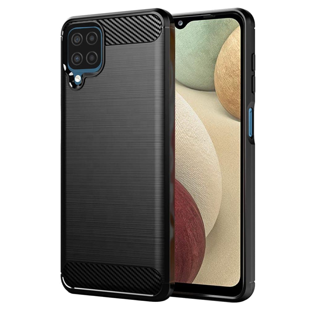 Techsuit Carbon Silicone - θήκη για Samsung Galaxy A12 - Μαύρο