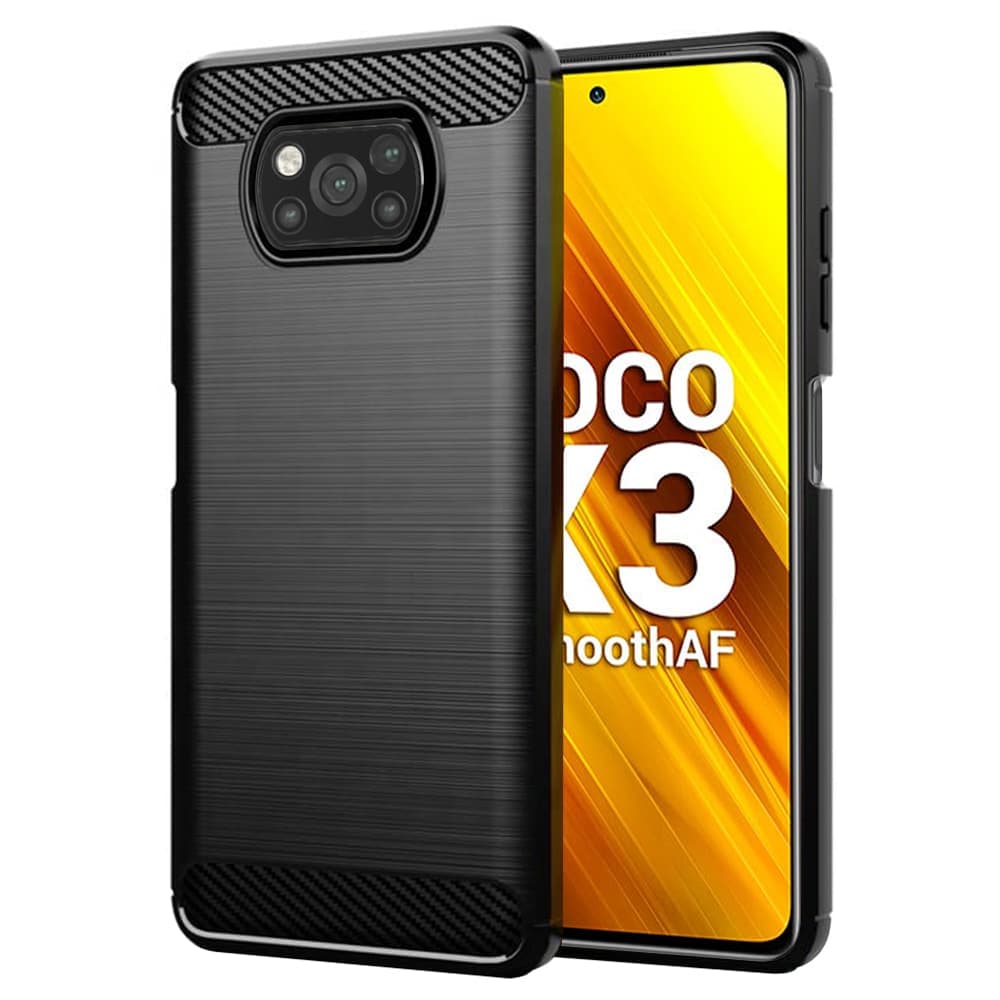 Techsuit Carbon Silicone - θήκη για Xiaomi Poco X3 - Μαύρο