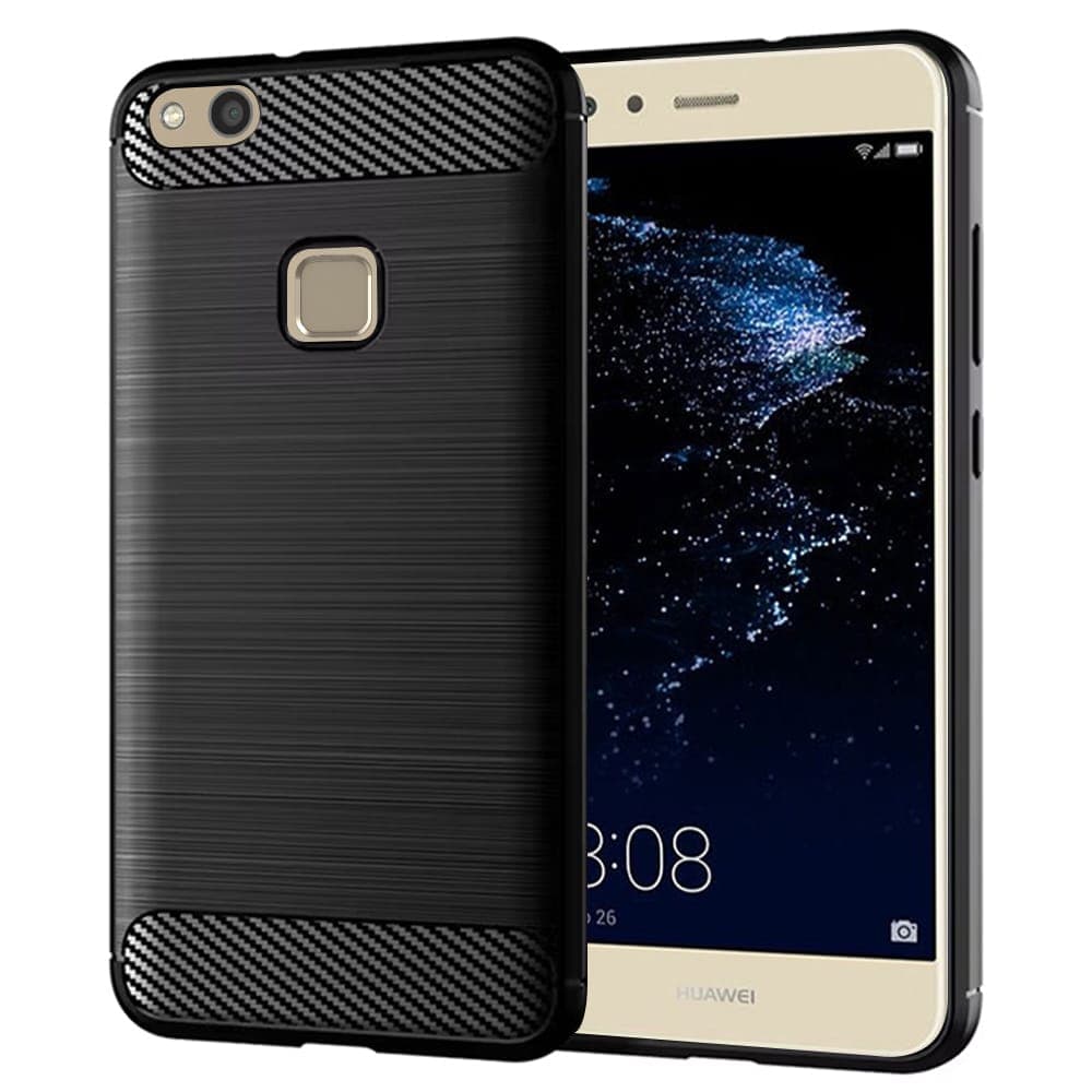 Techsuit Carbon Silicone - θήκη για Huawei P10 Lite - Μαύρο