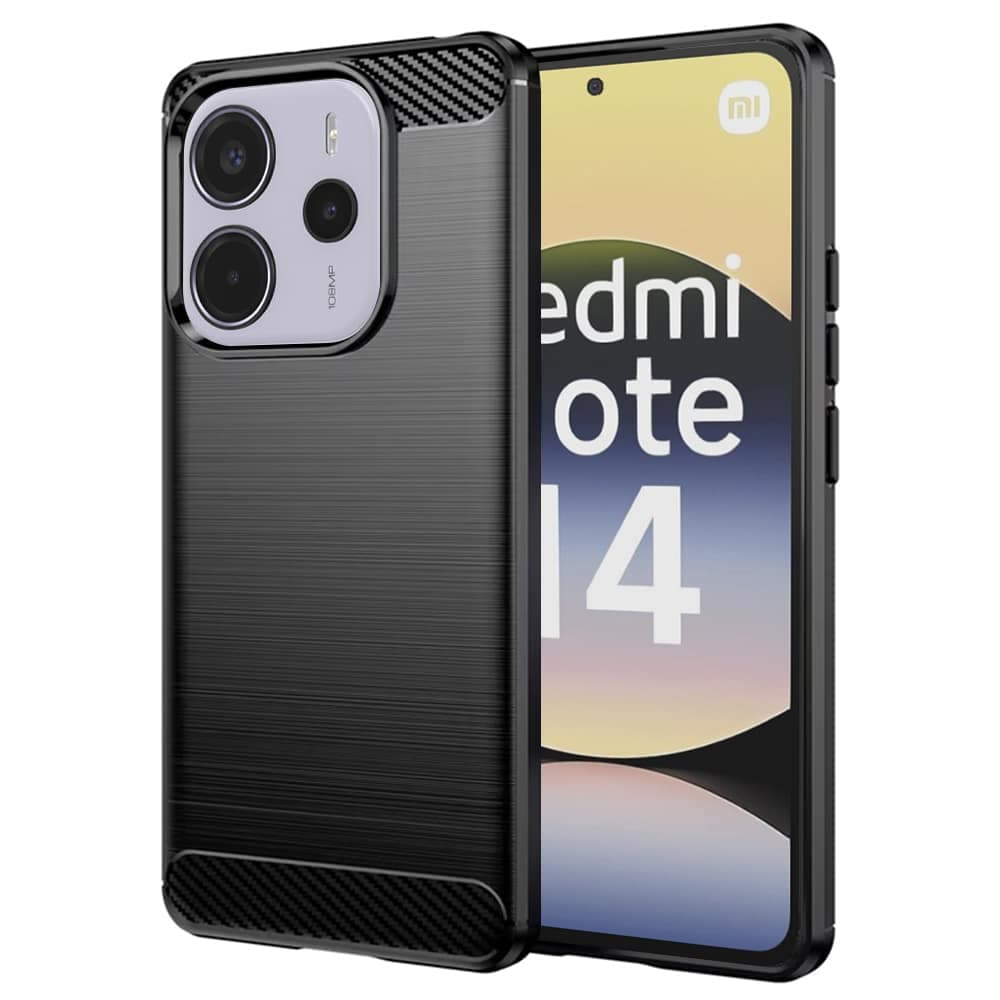 Techsuit Carbon Silicone - θήκη για Xiaomi Redmi Note 14 4G - Μαύρο