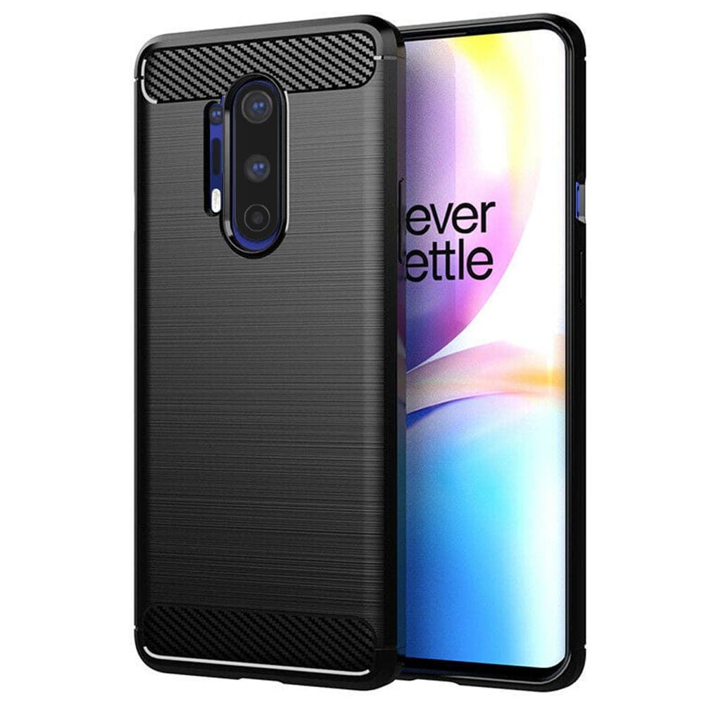 Techsuit Carbon Silicone - θήκη για Oneplus 8 Pro - Μαύρο