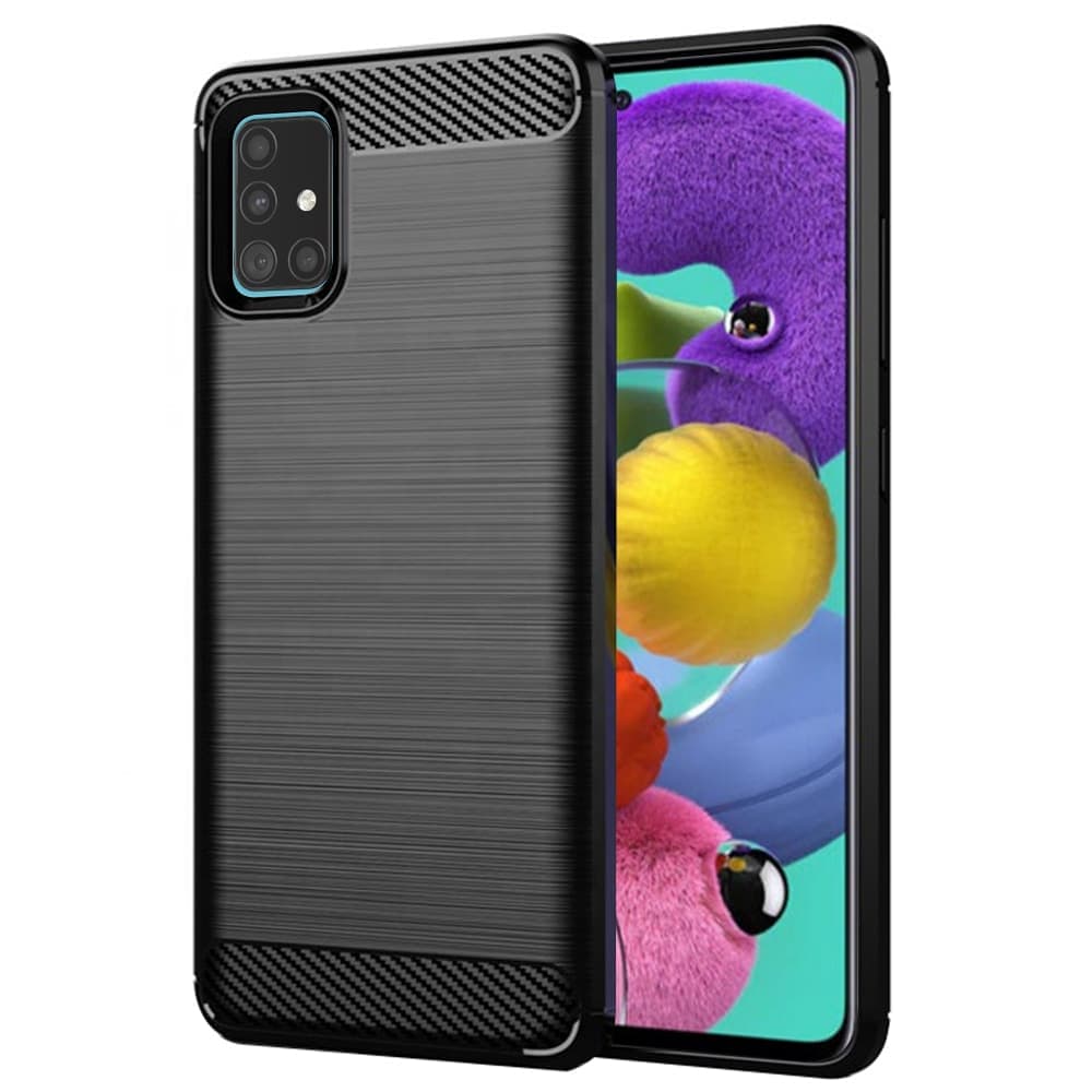 Techsuit Carbon Silicone - θήκη για Samsung Galaxy A51 - Μαύρο