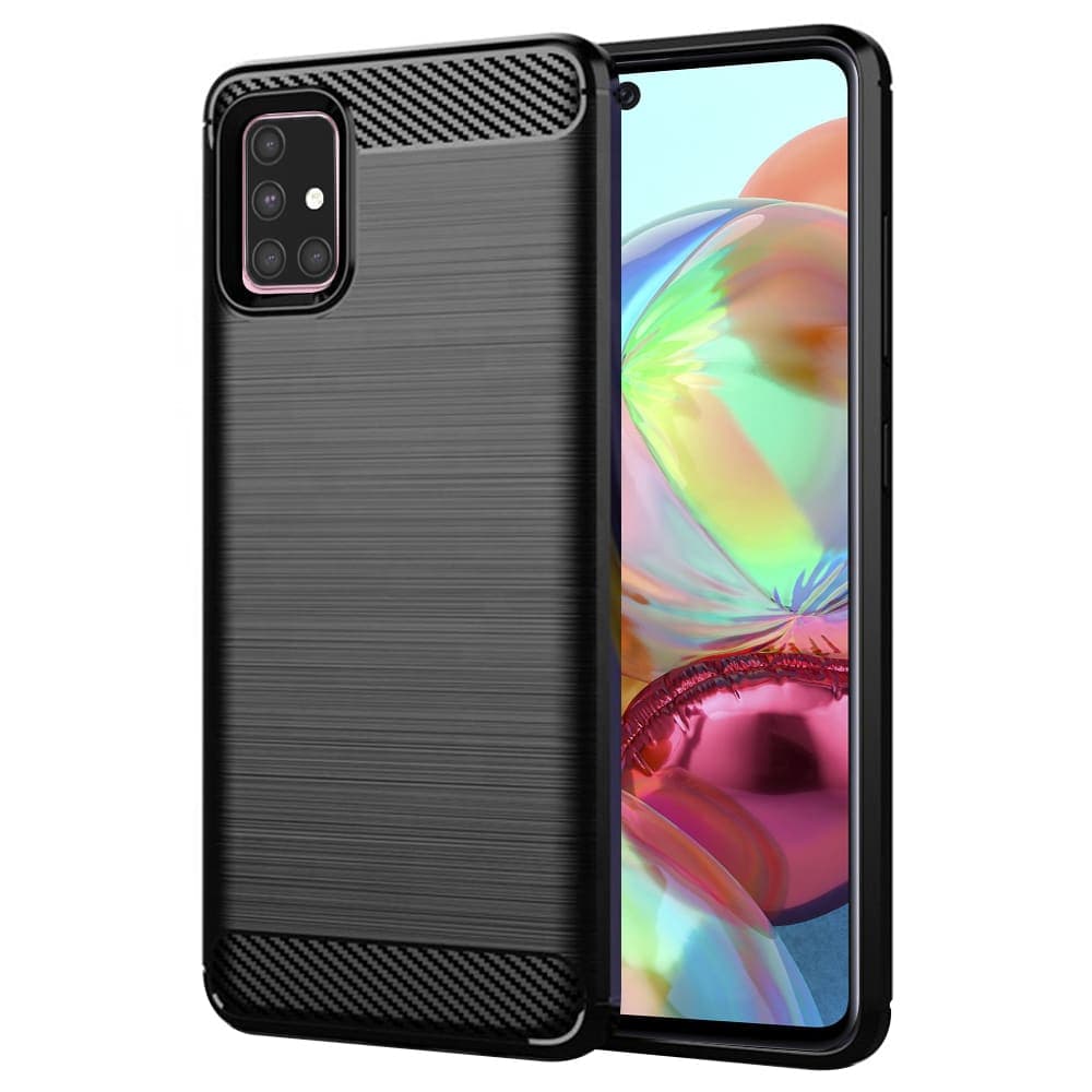 Techsuit Carbon Silicone - θήκη για Samsung Galaxy A71 - Μαύρο