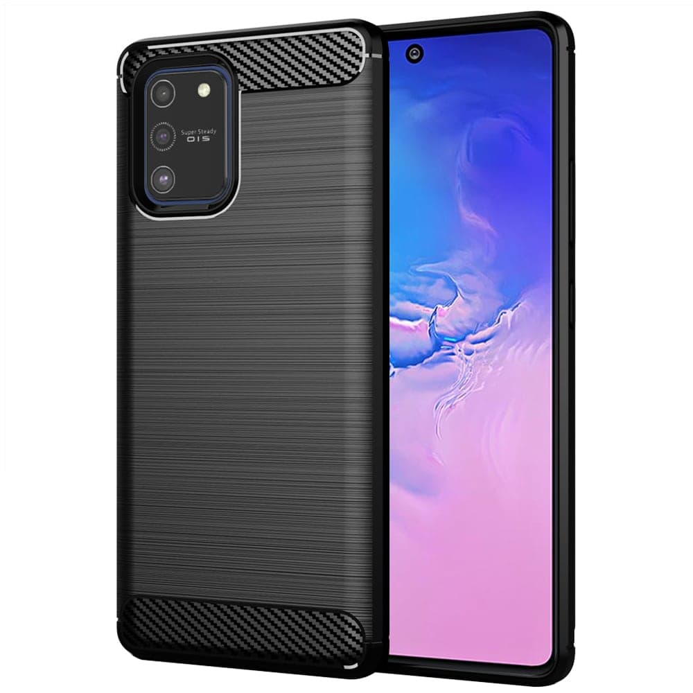 Techsuit Carbon Silicone - θήκη για Samsung Galaxy S10 Lite - Μαύρο