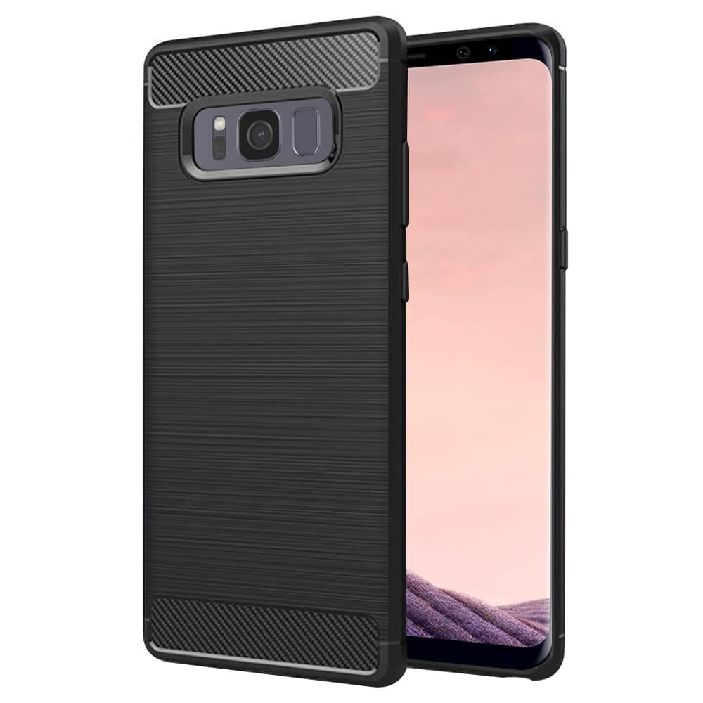 Techsuit Carbon Silicone - θήκη για Samsung Galaxy S8+ - Μαύρο