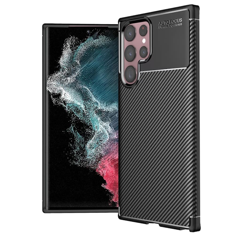 Techsuit CarbonFiber - θήκη για Samsung Galaxy S22 Ultra 5G - Μαύρο