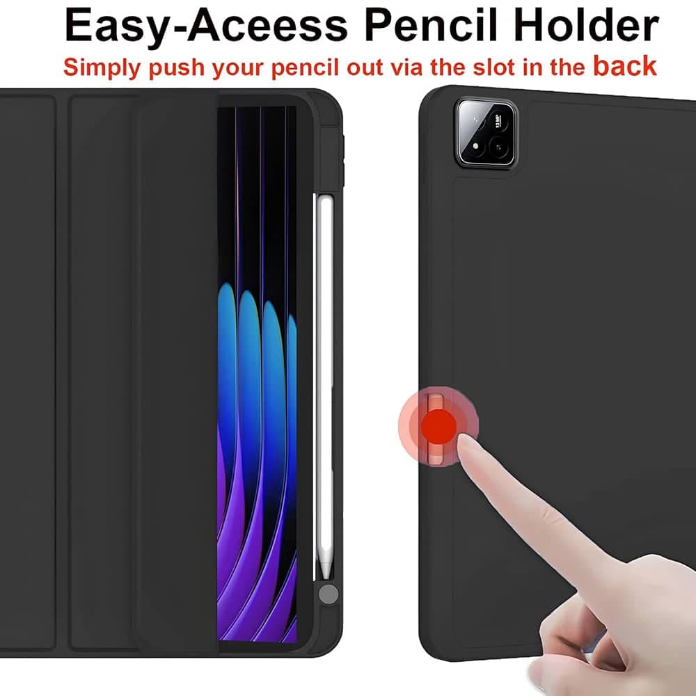 Techsuit - Flex Trifold (με Θήκη για Μολύβι) - Xiaomi Pad 7 / 7 Pro - Μαύρο 3
