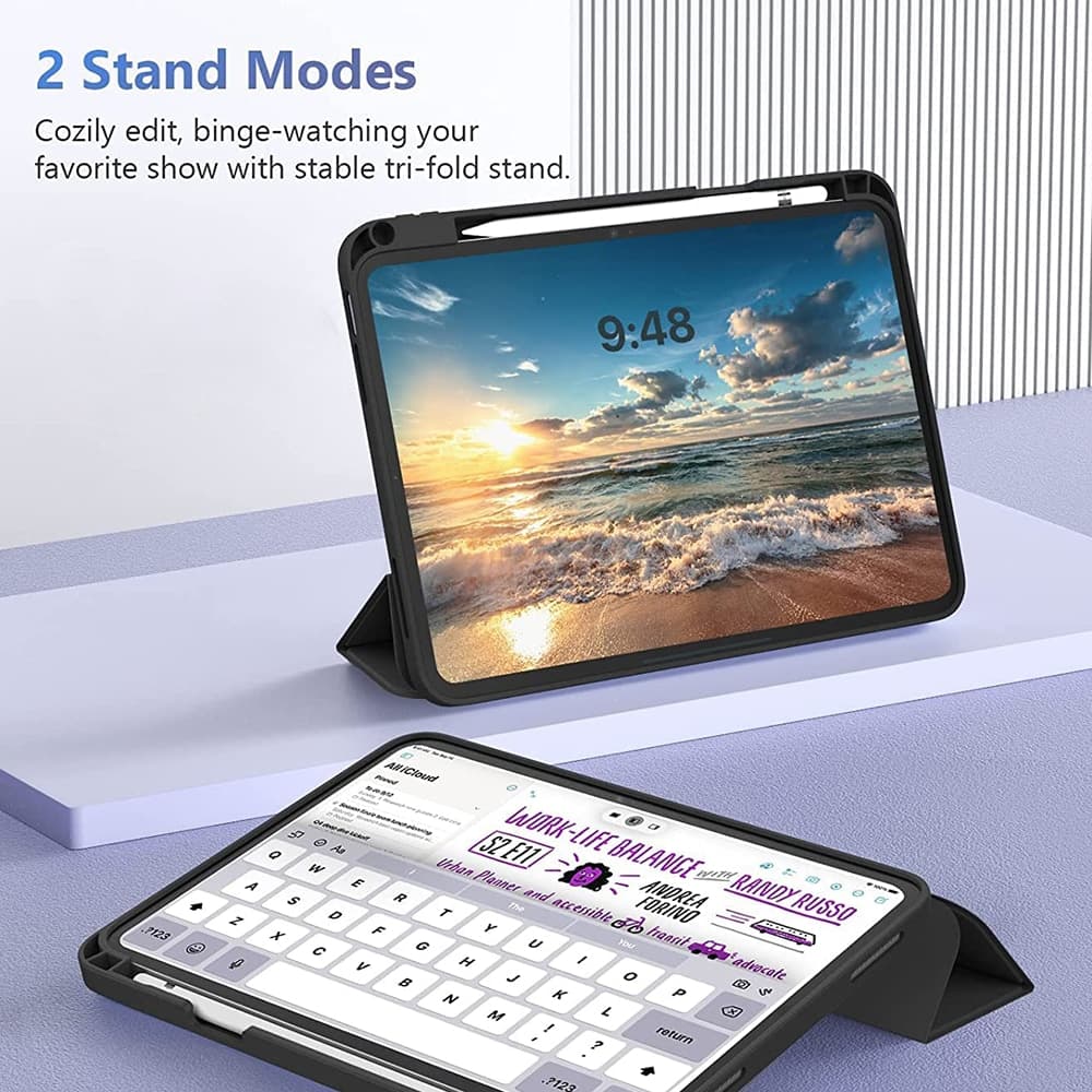 Techsuit - Flex Trifold (με Θήκη για Μολύβι) - Xiaomi Pad 7 / 7 Pro - Μαύρο 6