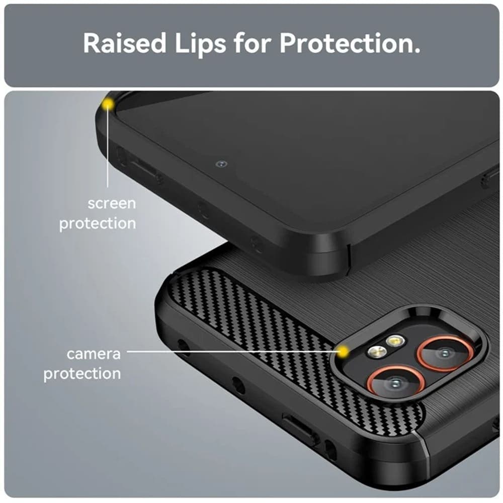 Techsuit Carbon Silicone - θήκη για Samsung Galaxy XCover7 Pro - Μαύρο 2