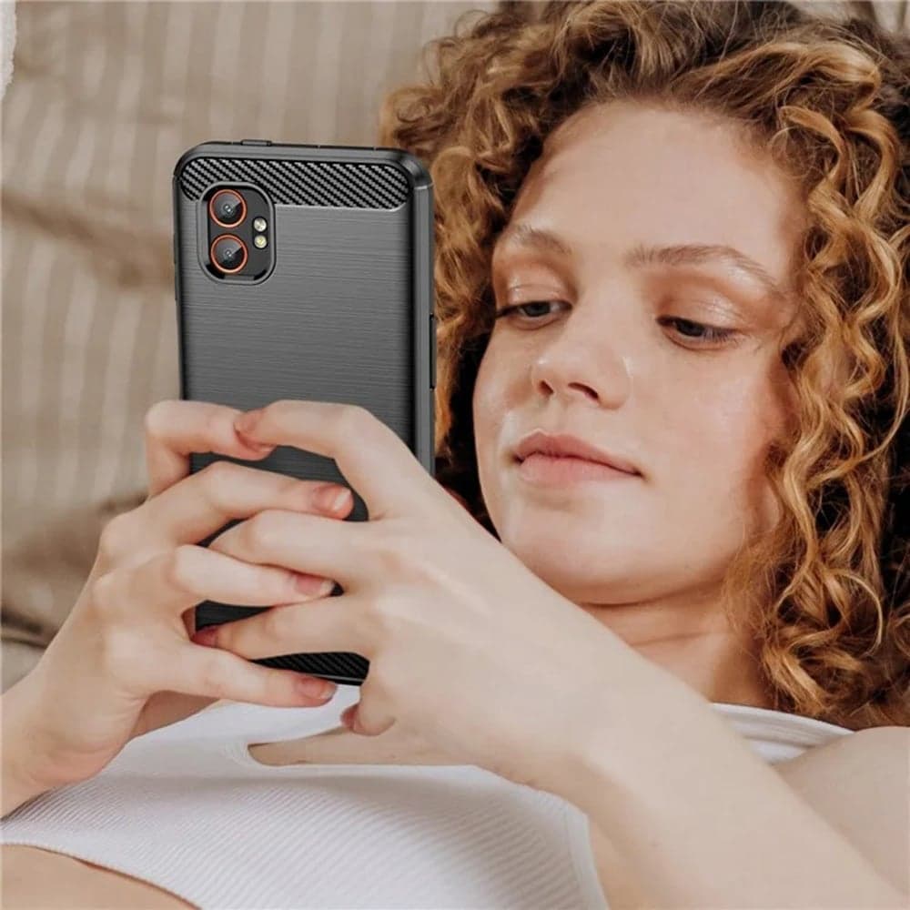 Techsuit Carbon Silicone - θήκη για Samsung Galaxy XCover7 Pro - Μαύρο 6