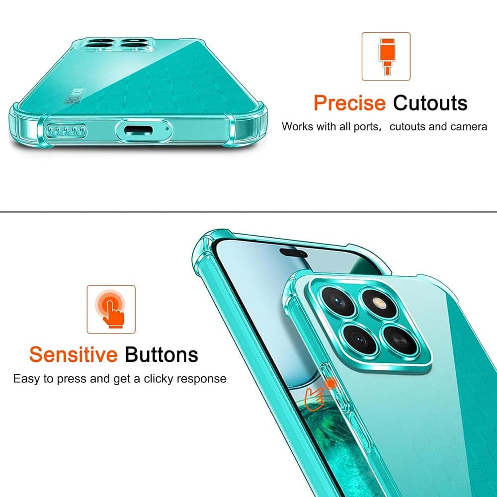 Techsuit Shockproof Clear Silicone - θήκη για Honor X8c - Διάφανο 2