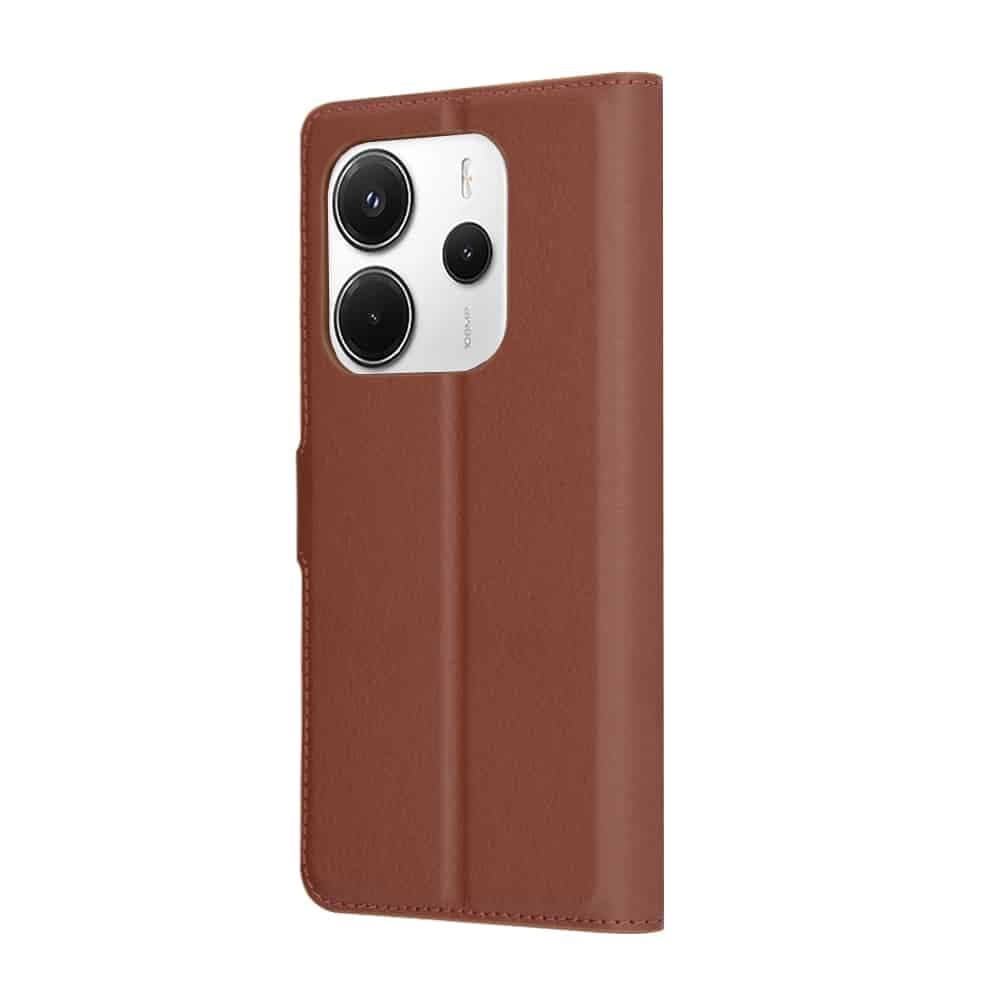 Techsuit Leather Folio - θήκη για Xiaomi Redmi Note 14 4G - Καφέ 5