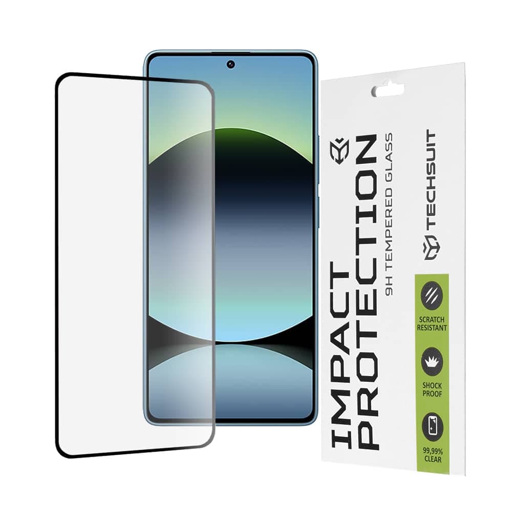 Techsuit - 111D Πλήρης Κάλυψη / Πλήρες Γυαλί με Κόλλα - Xiaomi Redmi Note 14S - Μαύρο
