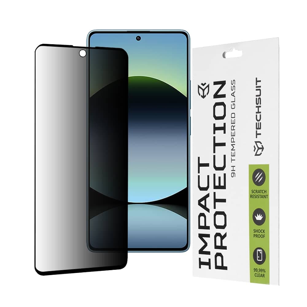 Techsuit - 111D Πλήρης Κόλλα Απορρήτου - Xiaomi Redmi Note 14S - Μαύρο