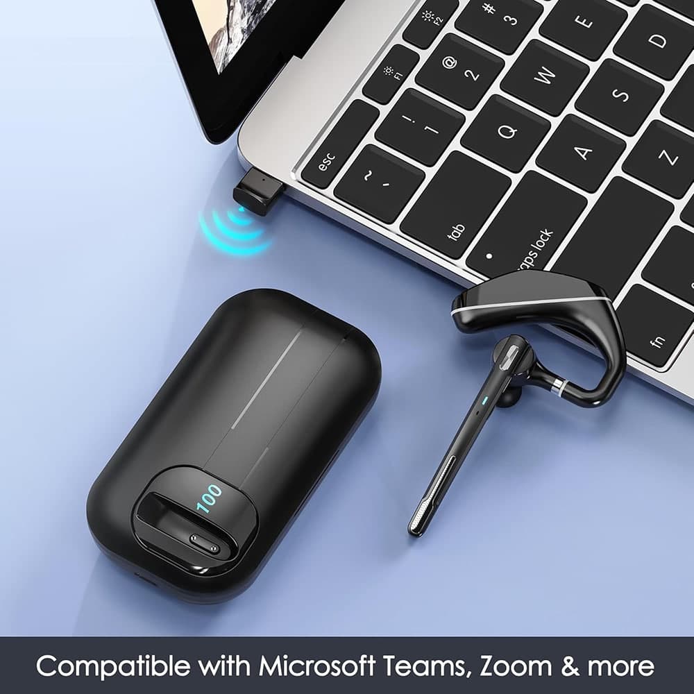 Techsuit - Ακουστικά Bluetooth Hearyo (A6L) - HandsFree, ENC, Διπλό Μικρόφωνο, Bluetooth 5.3, 1000mAh, 96 ώρες Χρόνος Ομιλίας - Μαύρο 5