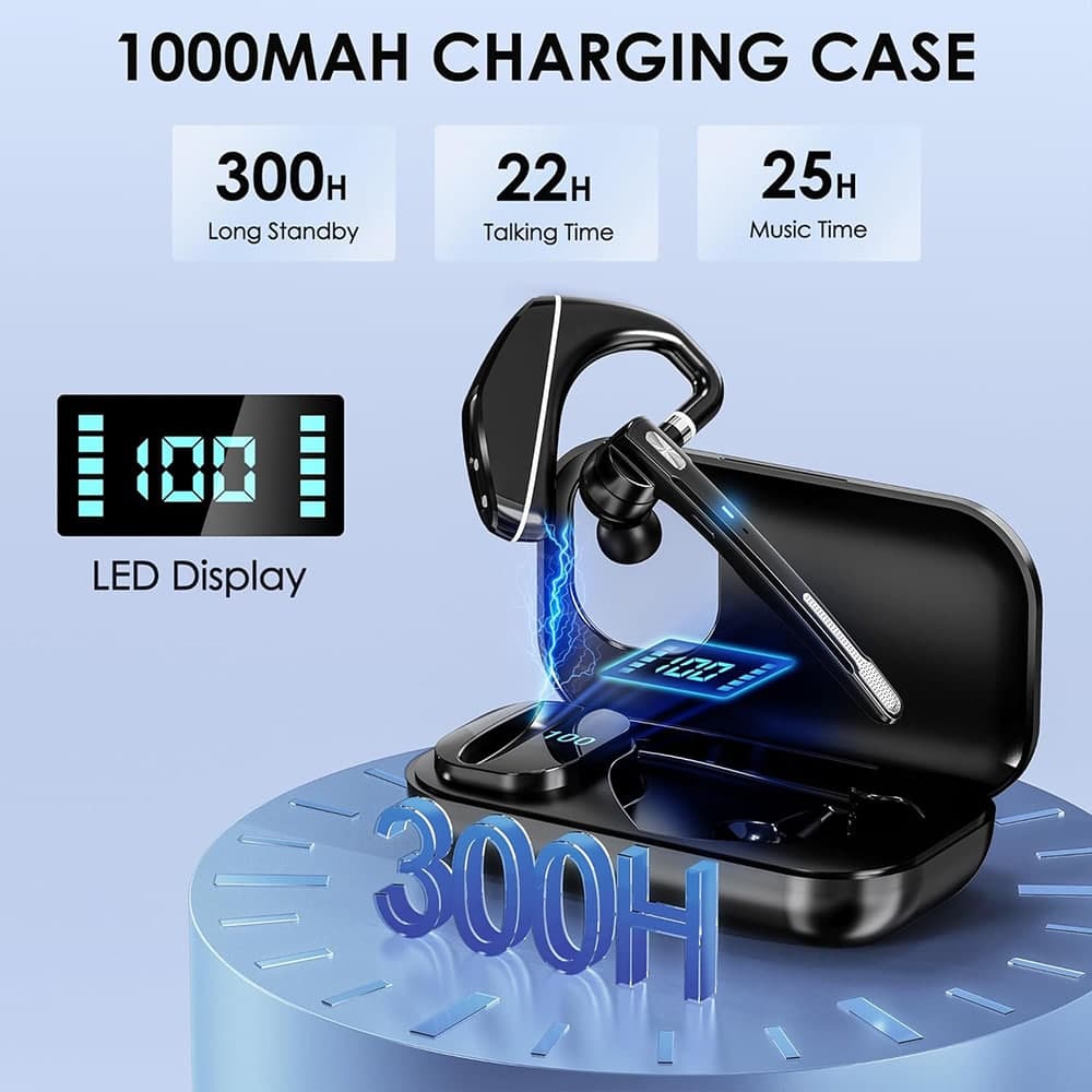 Techsuit - Ακουστικά Bluetooth Hearyo (A6L) - HandsFree, ENC, Διπλό Μικρόφωνο, Bluetooth 5.3, 1000mAh, 96 ώρες Χρόνος Ομιλίας - Μαύρο 4