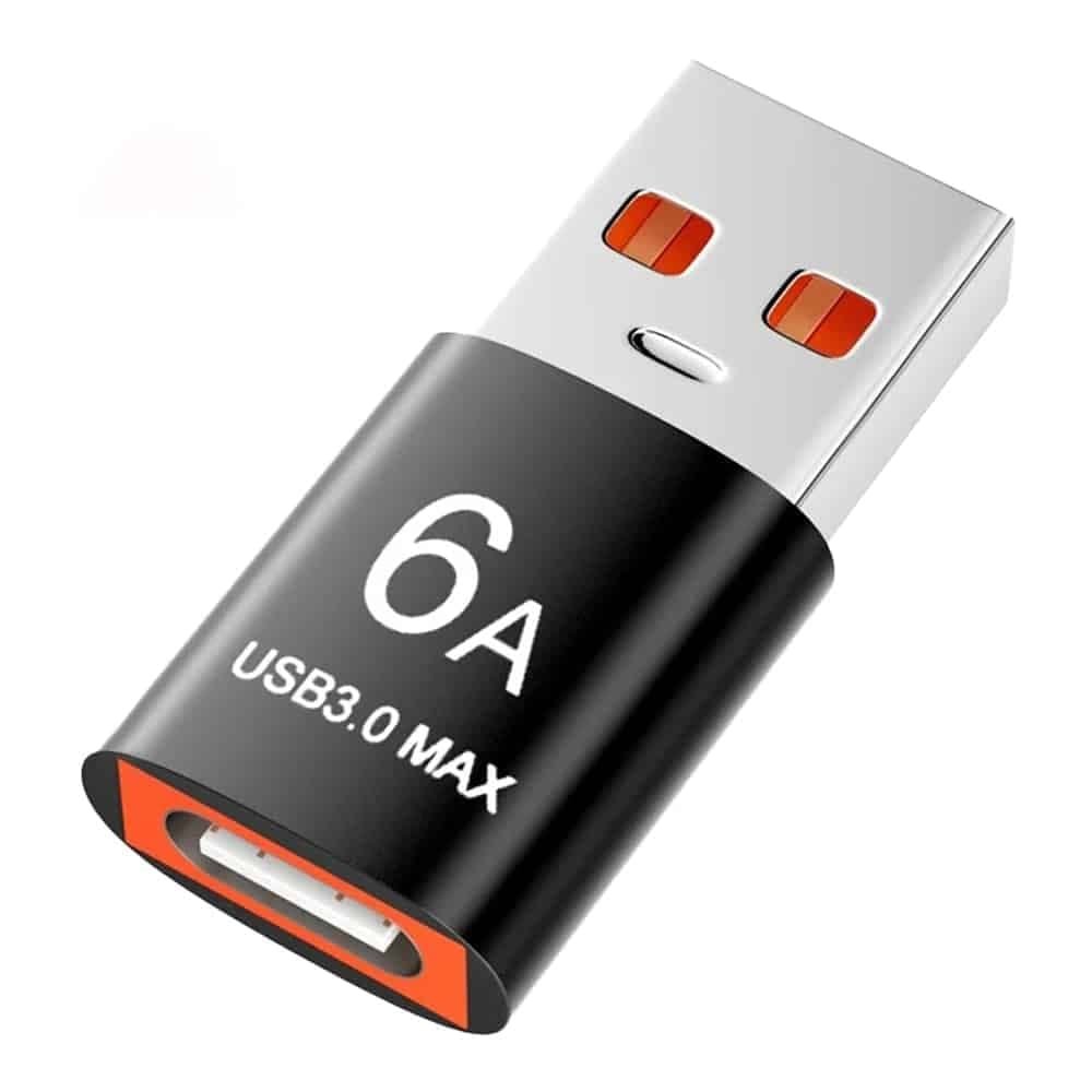 Techsuit - Premium OTG Adapter HyperPort (A5) - Type-C σε USB, 6A, 5Gbps, Plug and Play, Γρήγορη μεταφορά δεδομένων - Μαύρο / Πορτοκαλί 2